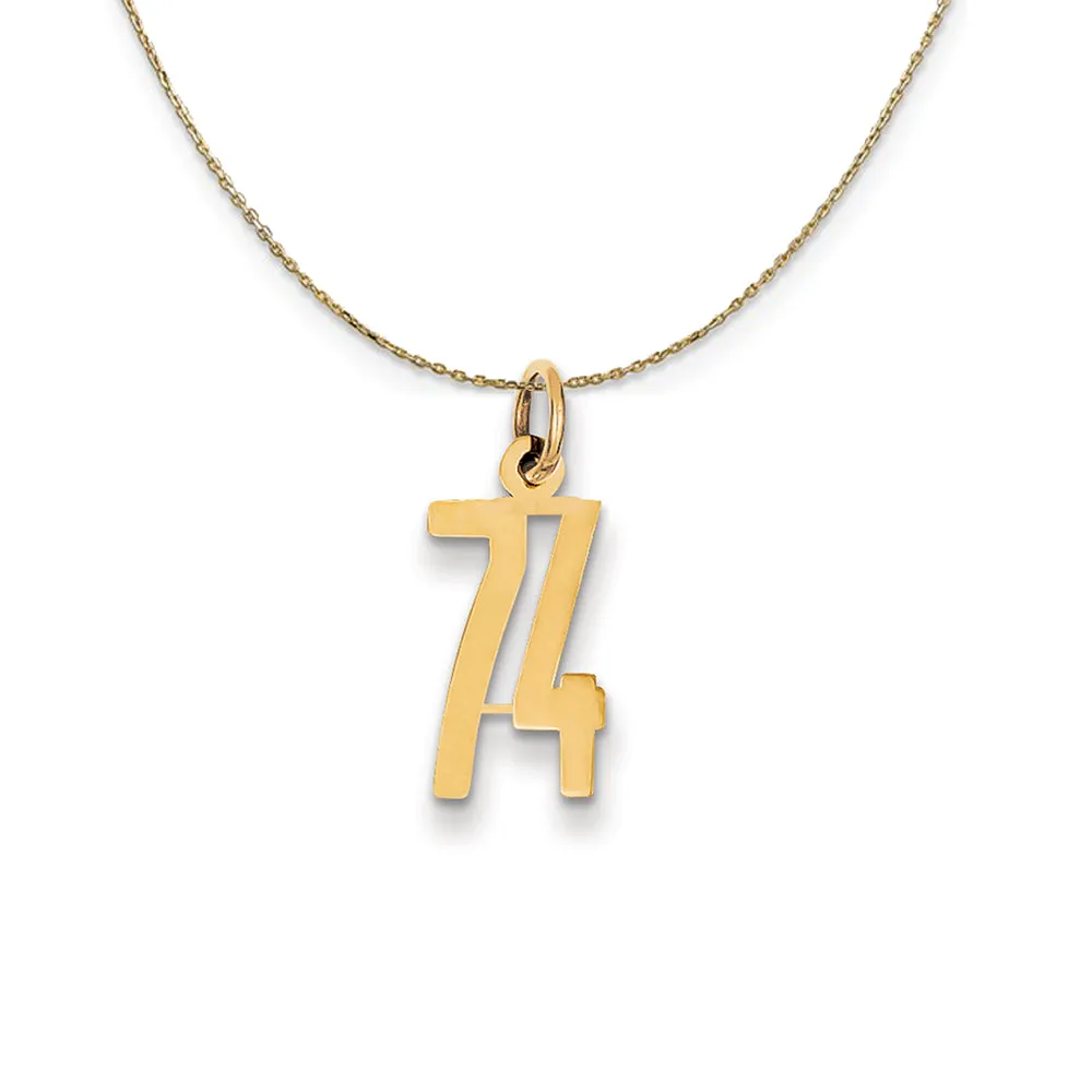 Yellow Gold Alumni Number 74 Necklace