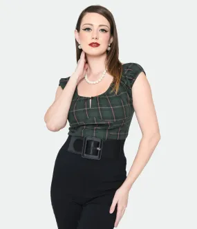 Green & Pink Tartan Plaid May Top by Magnolia Place