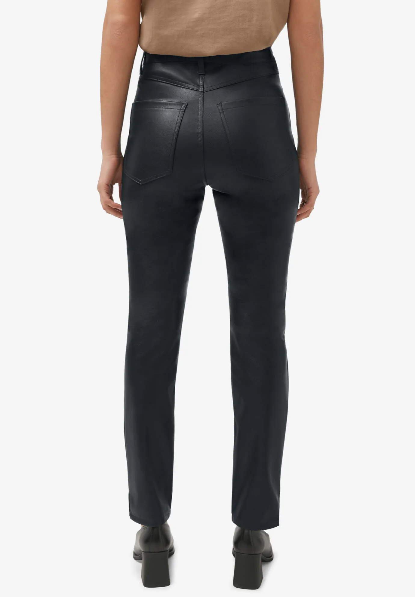 5-Pocket Faux Leather Trousers