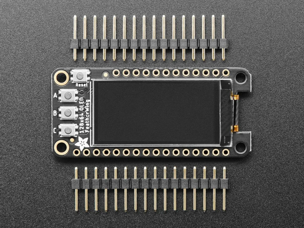 Adafruit FeatherWing OLED - 128x64 OLED Add-on for Feather (STEMMA QT / Qwiic)