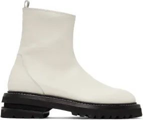 ADYAR White Zip-Up Boots