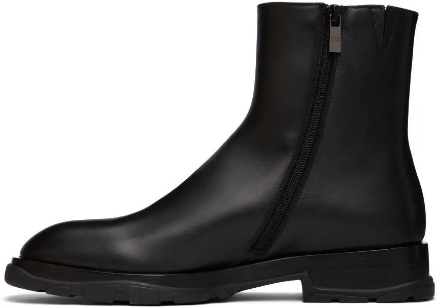 Alexander McQueen Black Swilly Zip Boots