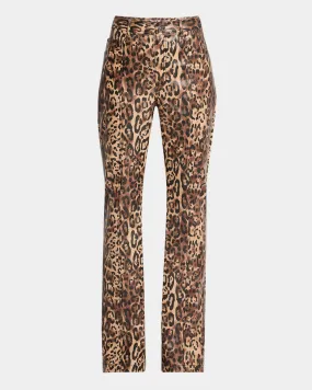 Animal Print Faux Leather Bottoms