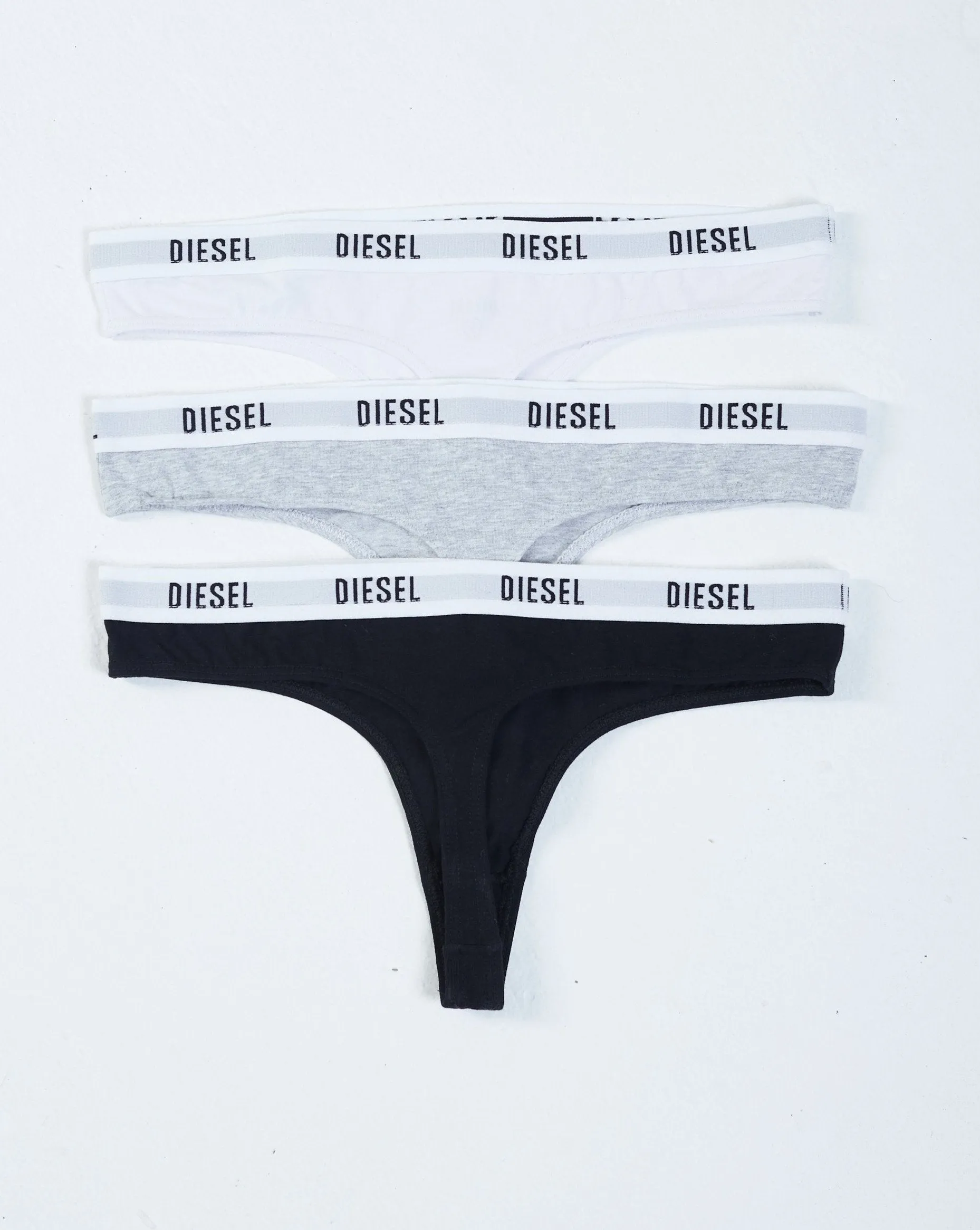 Aubrey 3 Pack Thong White Pebble Black