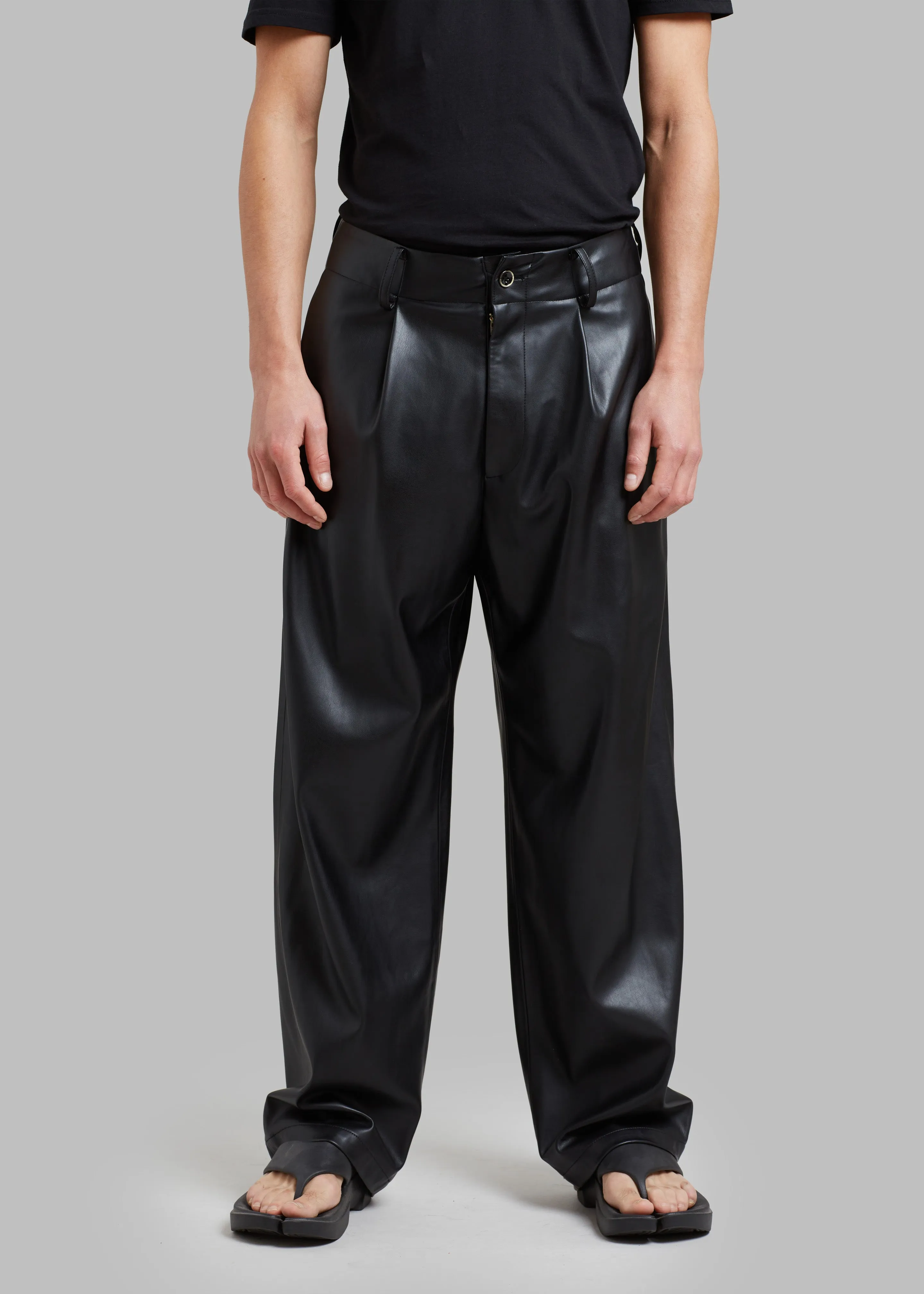 Baker Faux Leather Pants - Black