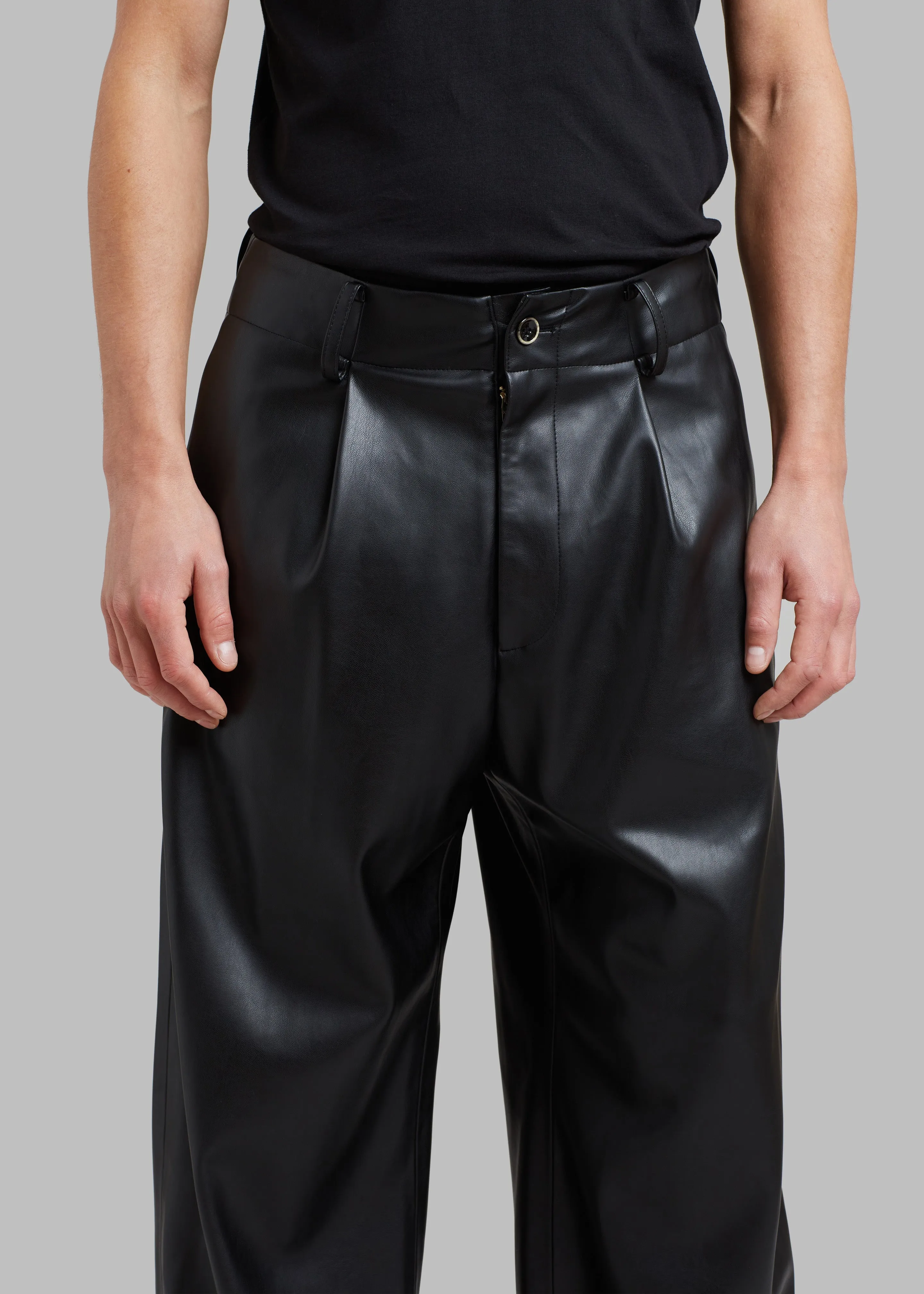 Baker Faux Leather Pants - Black