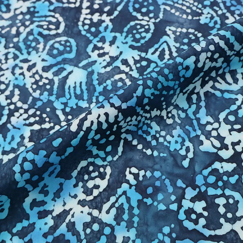 Strawberry Fields Forever Navy Batik Cotton