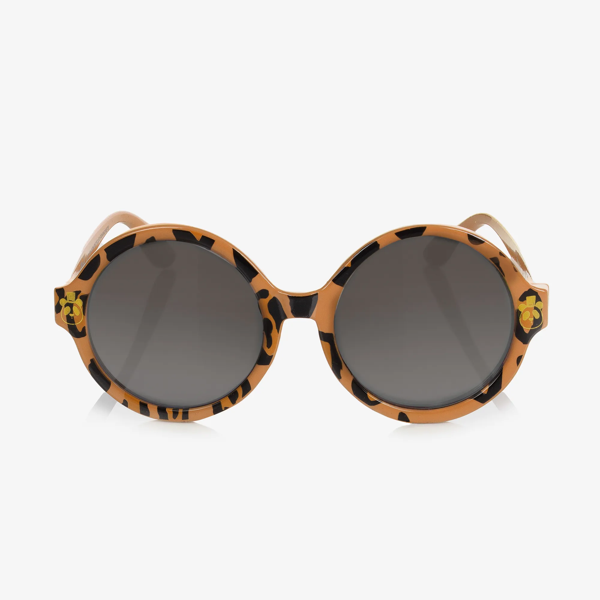 Beige Leopard Print Circular Sunglasses