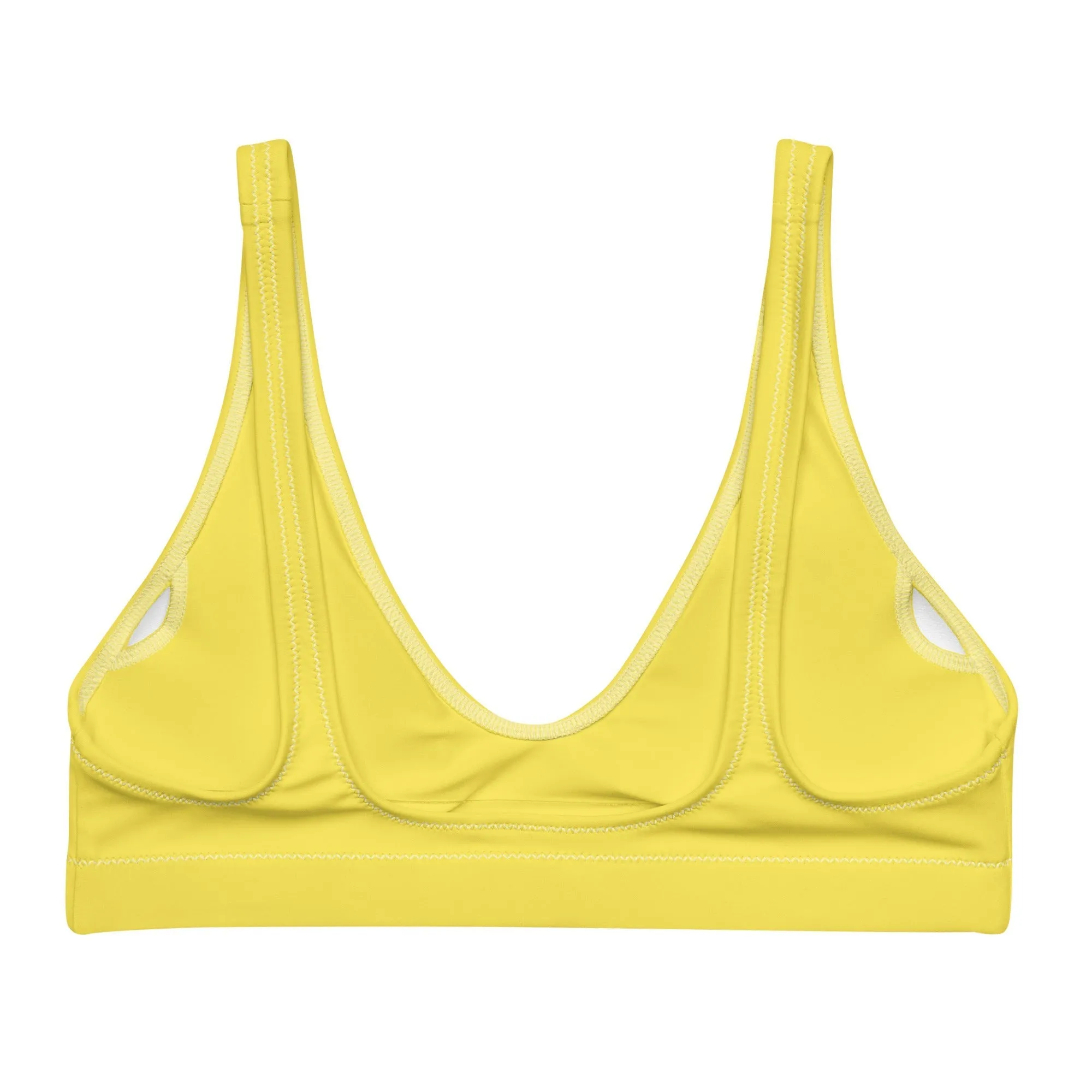 Yellow Daisy Padded Bikini Top,