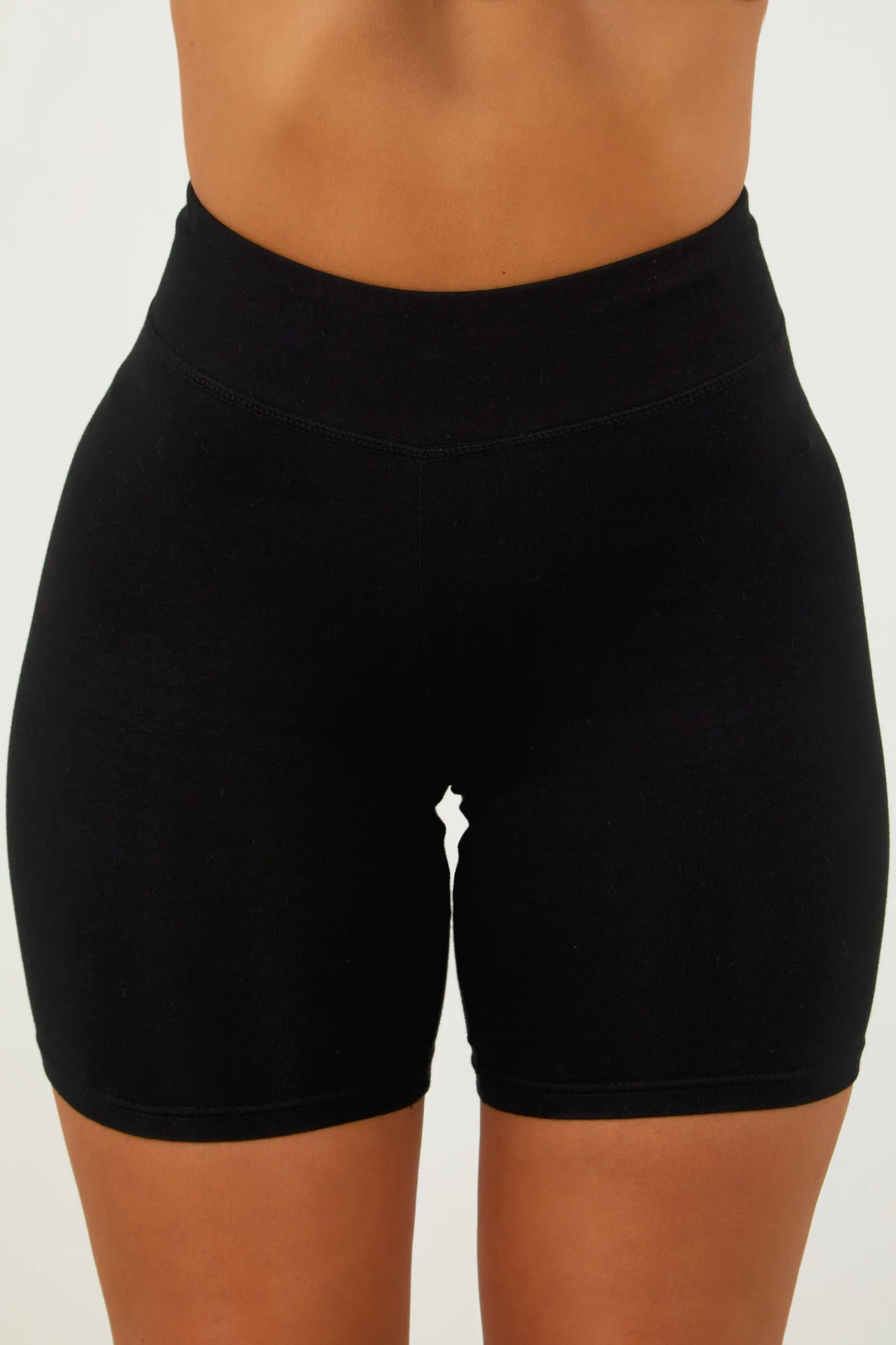 Black Cotton Shorts