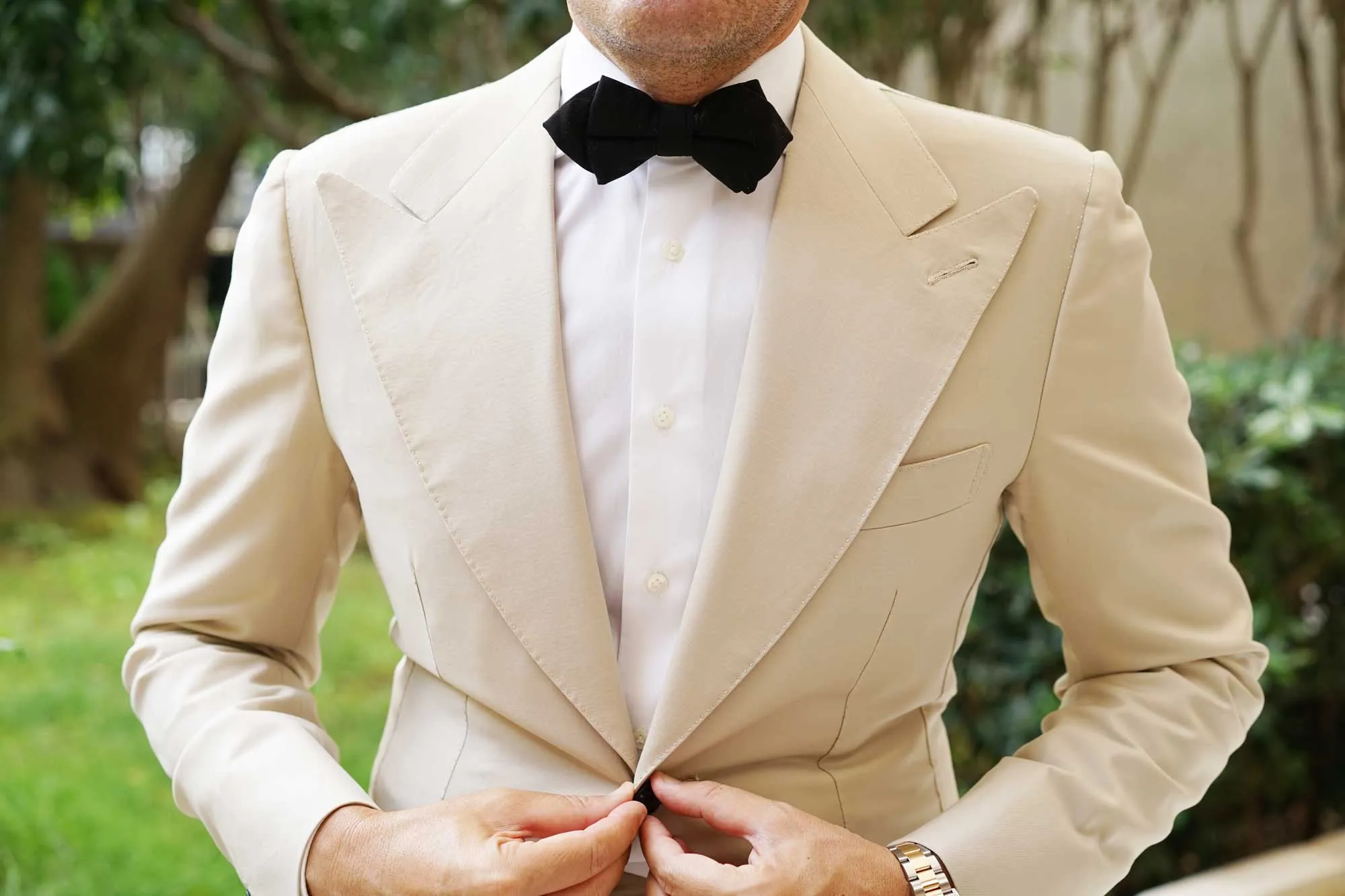 Black Cotton Diamond Bow Tie