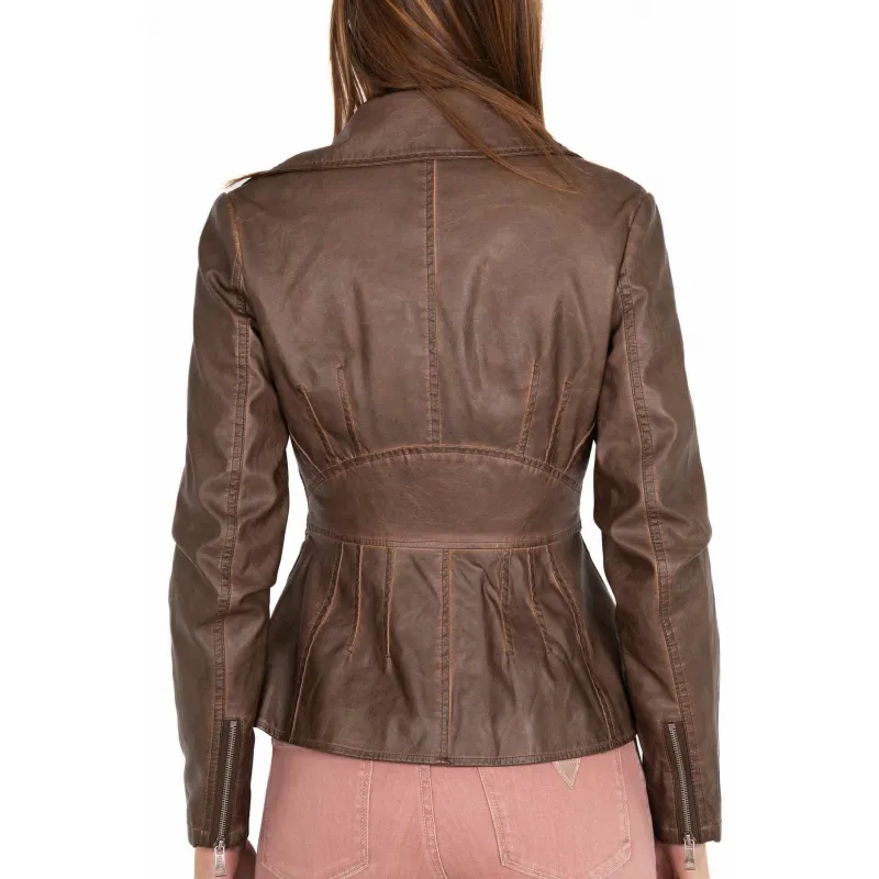 Brown Faux Leather Jacket