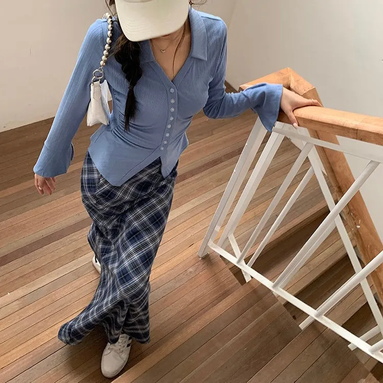 Annie Blue Checkered Ensemble