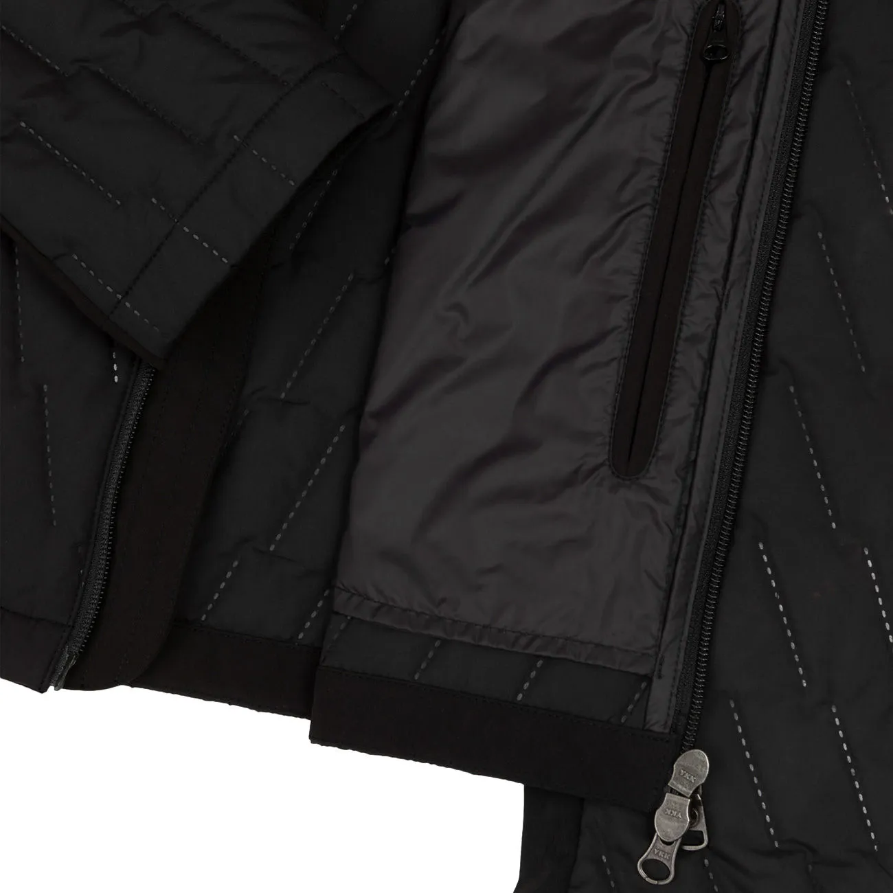 Thermal Quilted Black Biker Jacket for Men