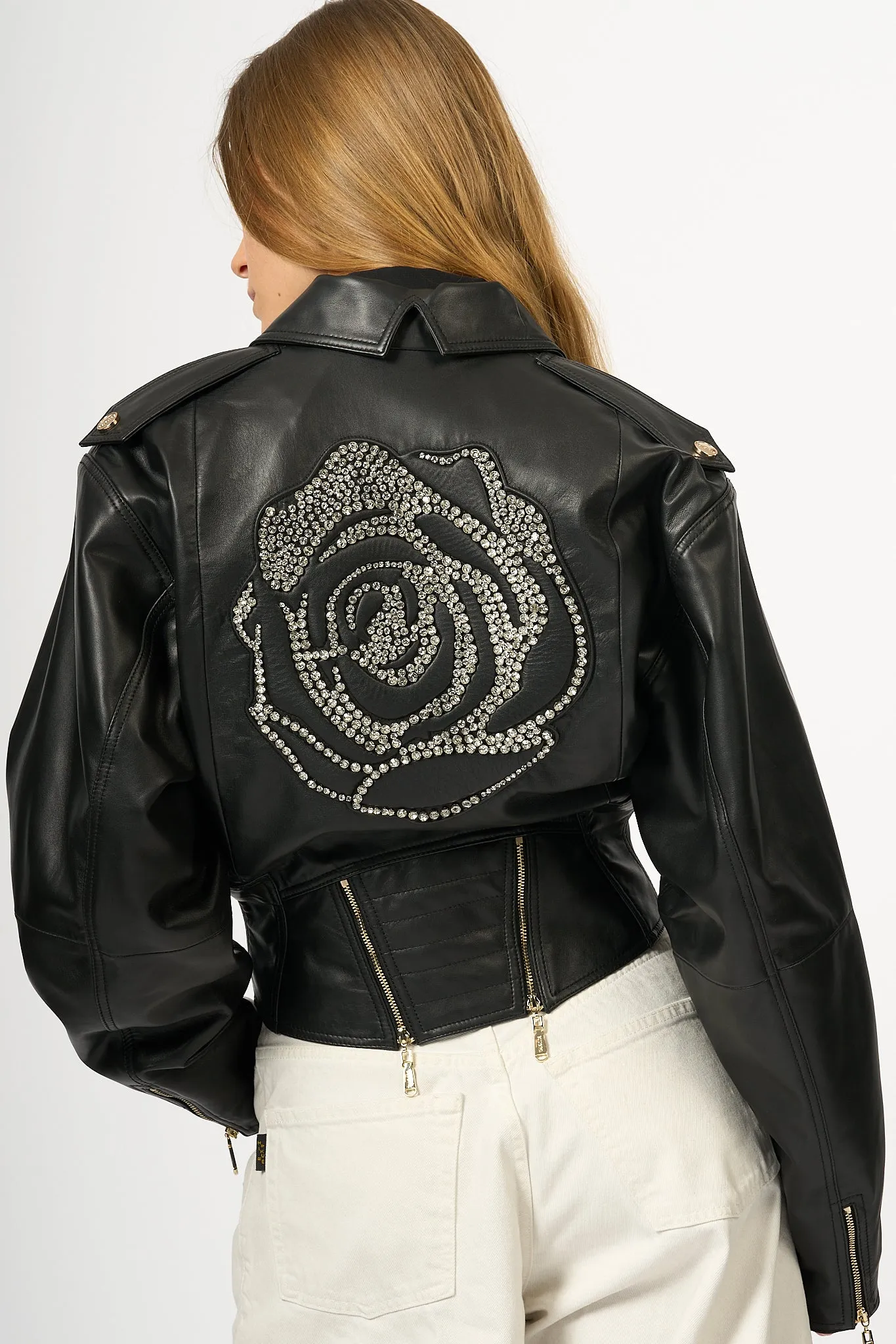 Blugirl Black Leather Jacket Women