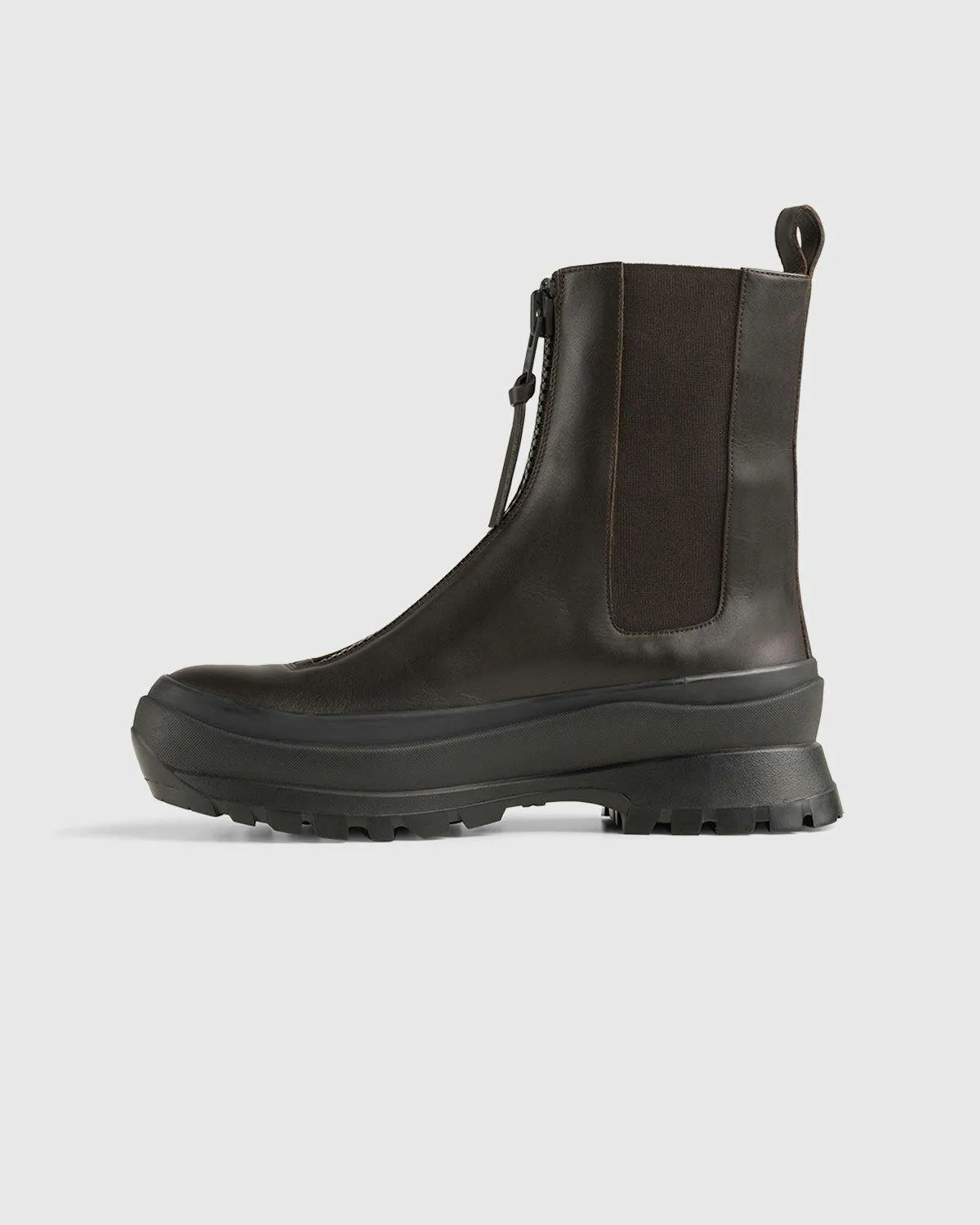 Brown Zip Boots by Jil Sander