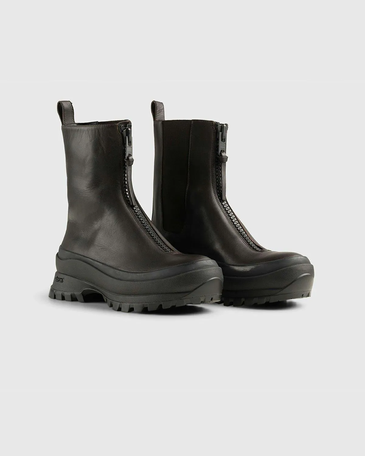 Brown Zip Boots by Jil Sander