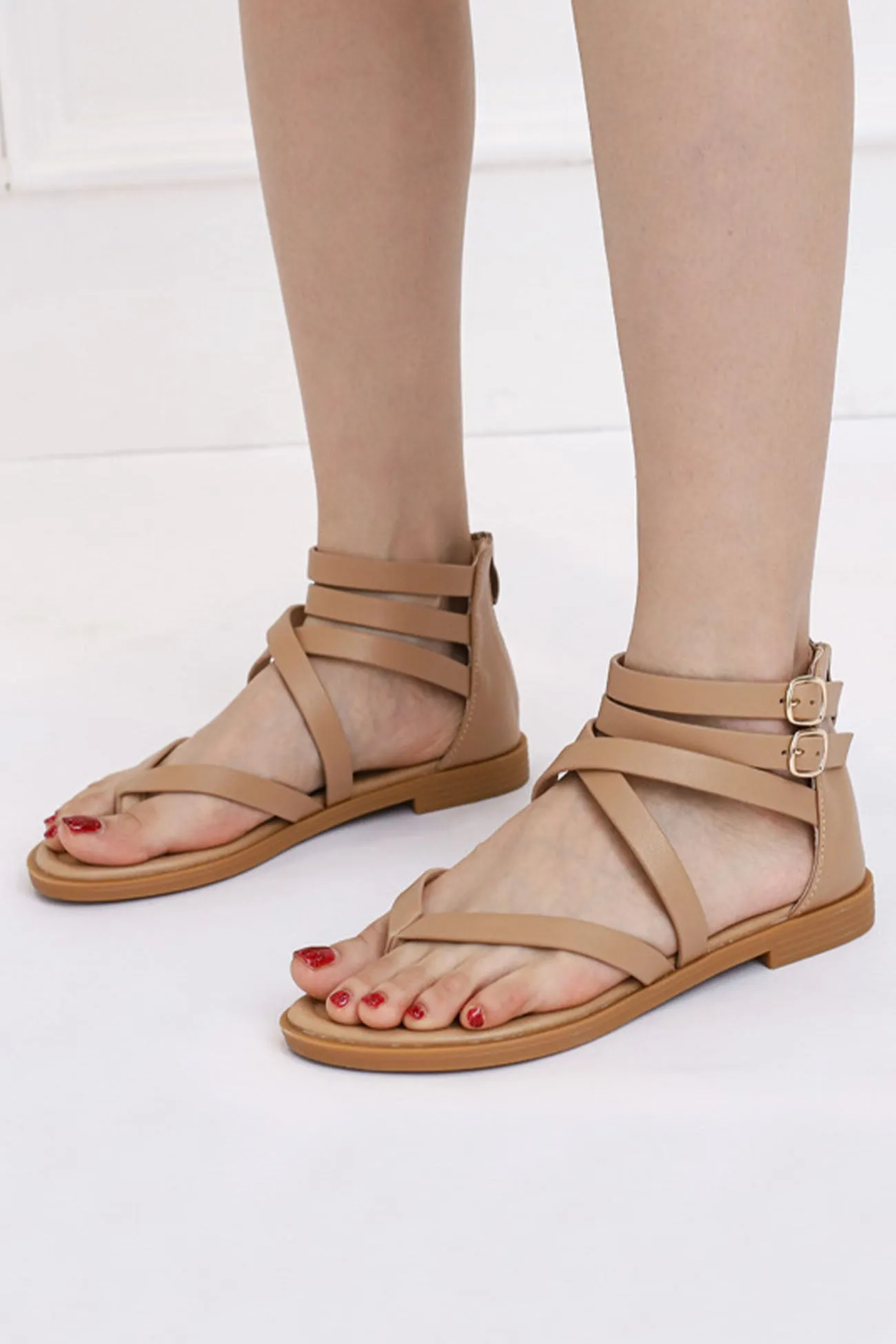 Ankle Strap Zipper Sandals at Buckle