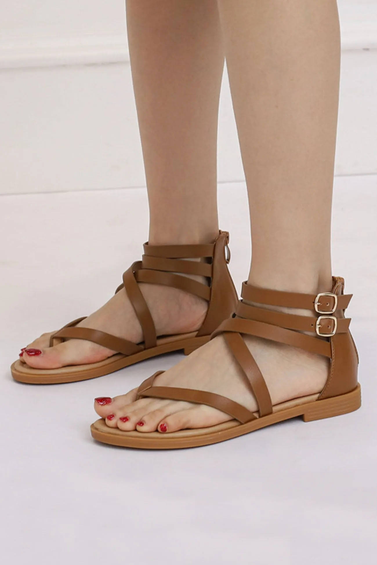 Ankle Strap Zipper Sandals at Buckle