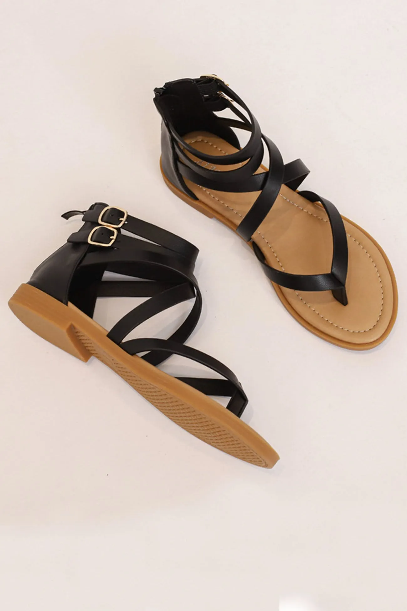 Ankle Strap Zipper Sandals at Buckle