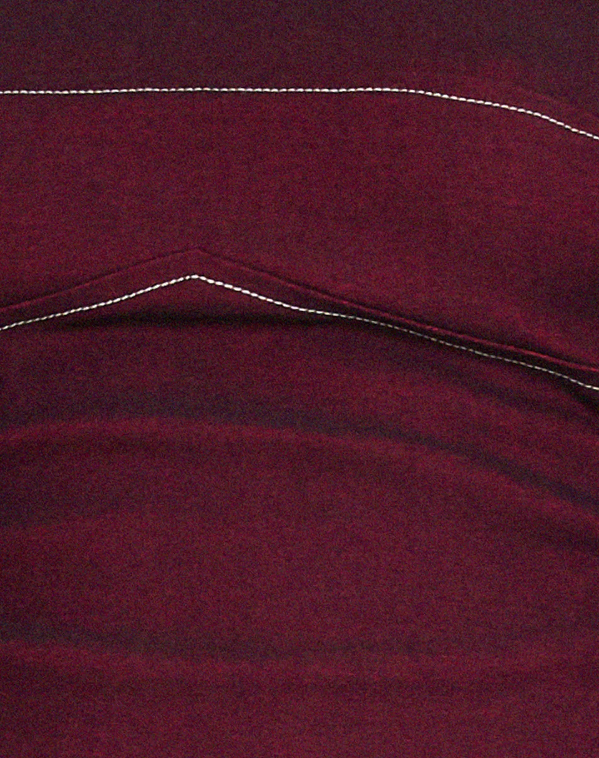 Burgundy Nelly Cropped Corset Top with Ecru Stitch Detail