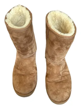 Camel Suede Shearling Lined Boots Ugg Shoe Size 9