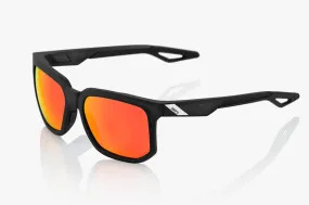 Centric Soft Tact Crystal Black Sunglasses with Hiper Red MM lens by 100%