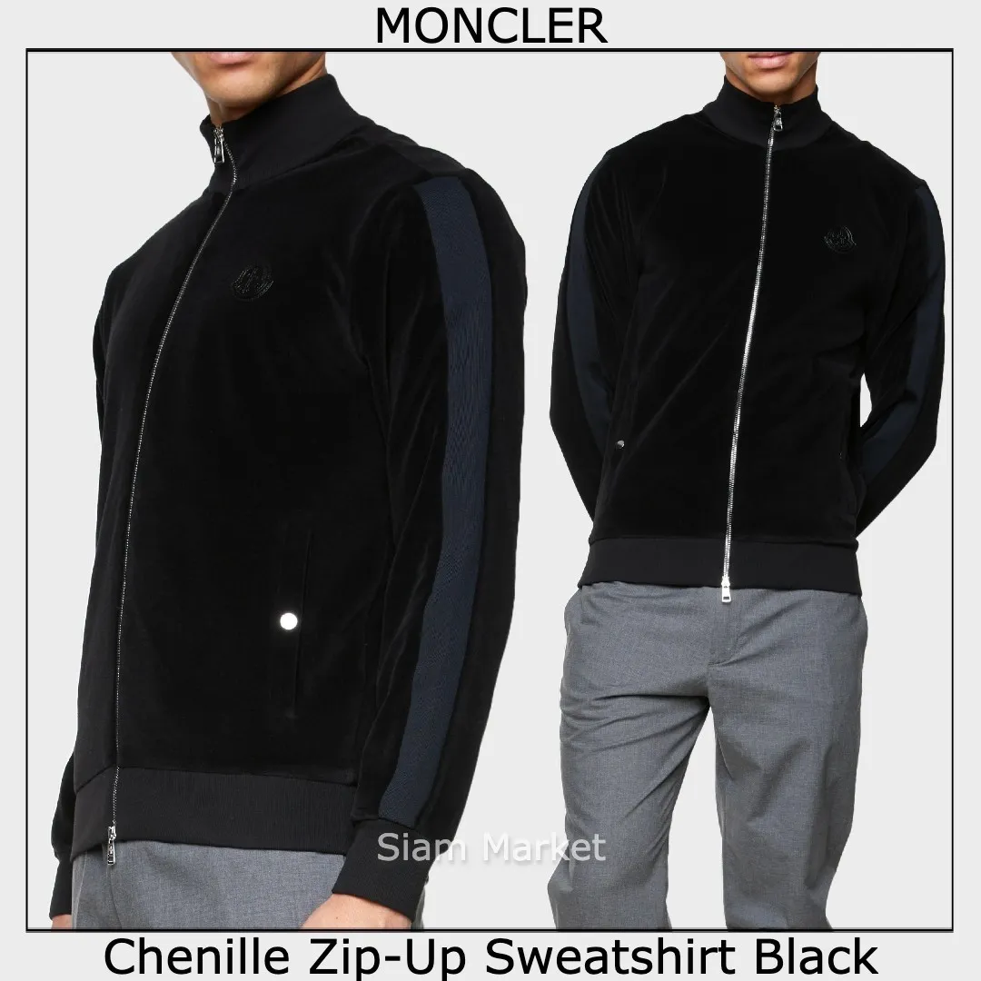 Moncler Chenille Zip-Up Sweatshirt