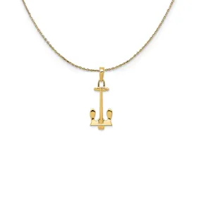 Stockless Anchor Necklace in 14k Gold