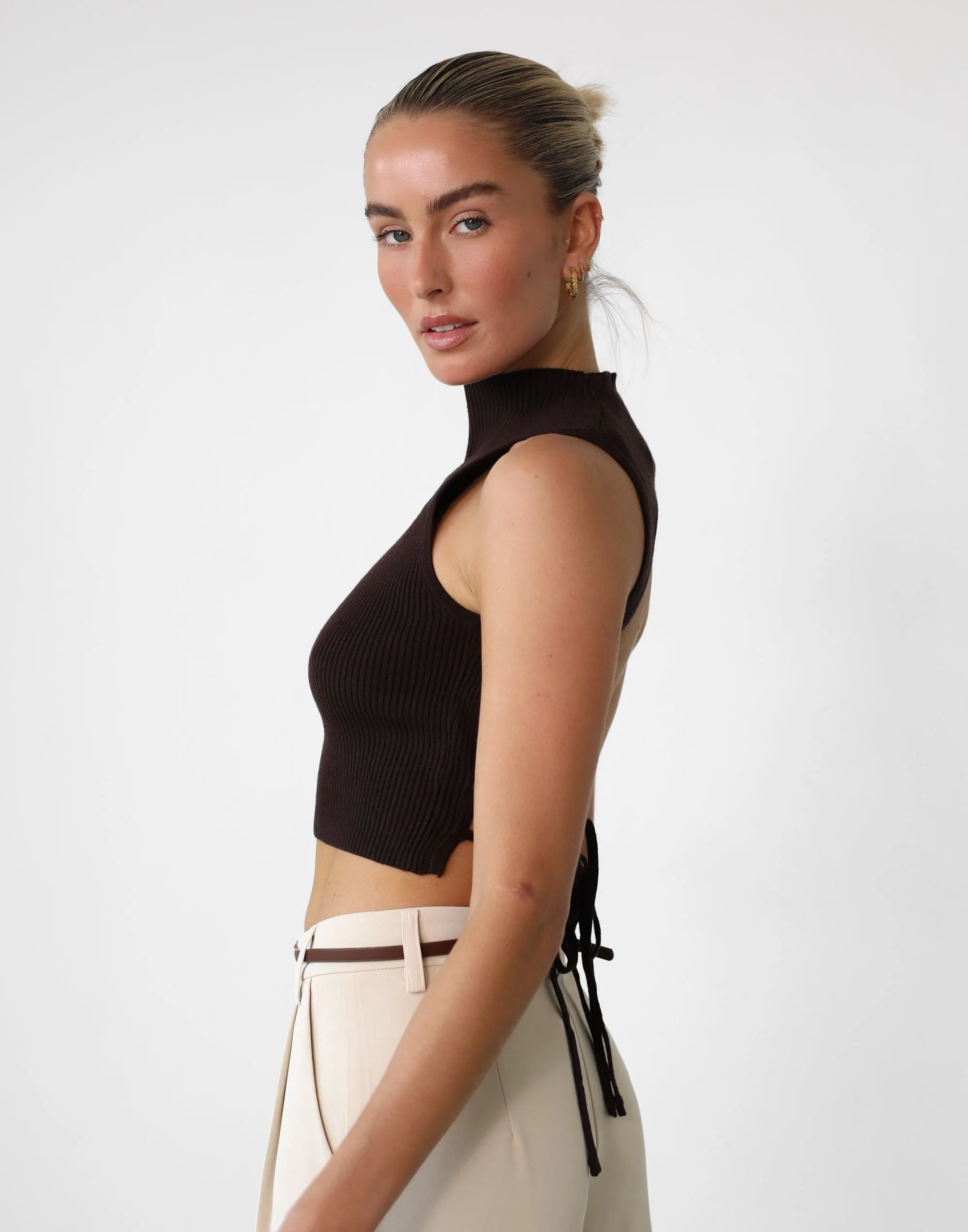 Chocolate Knit Crop Top