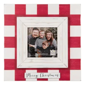 Merry Christmas Frame Plaid Red