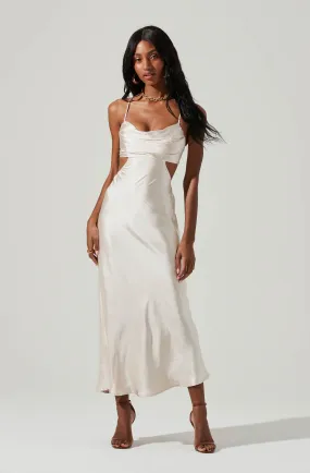 Colette Midi Dress with Satin Cutout