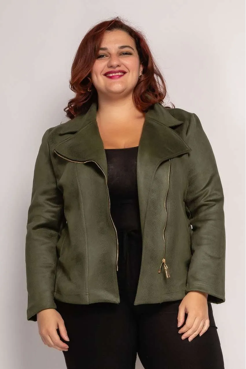 Plus Size Biker Jacket