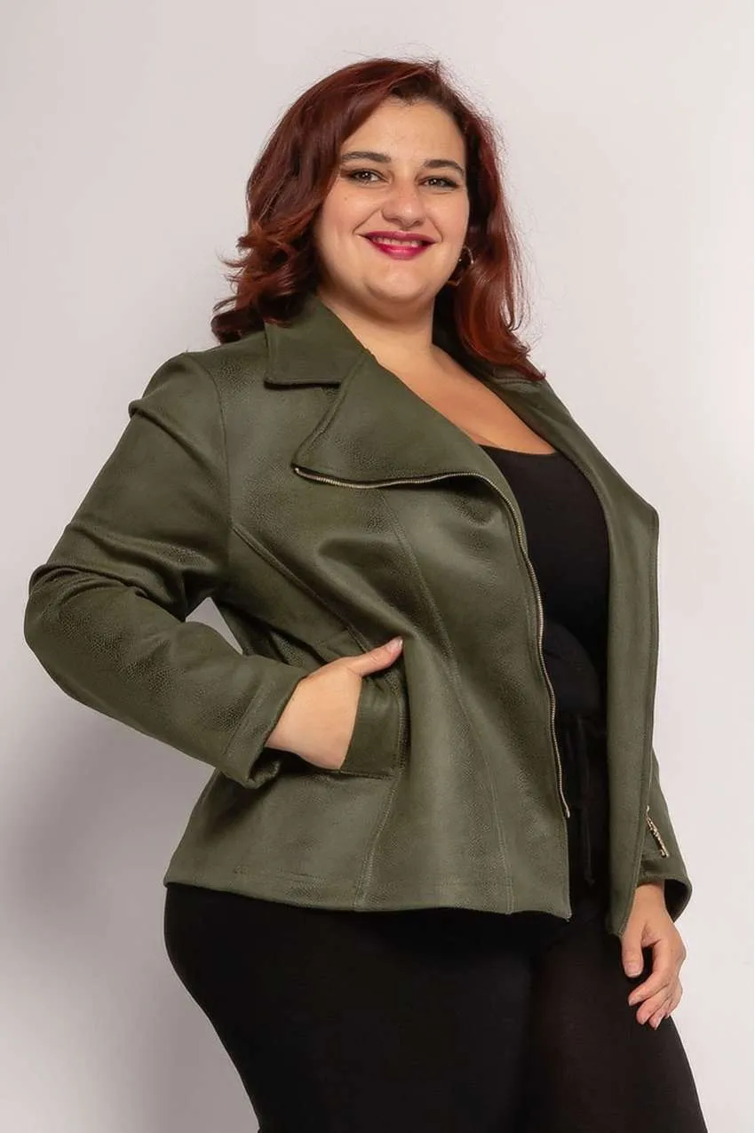 Plus Size Biker Jacket