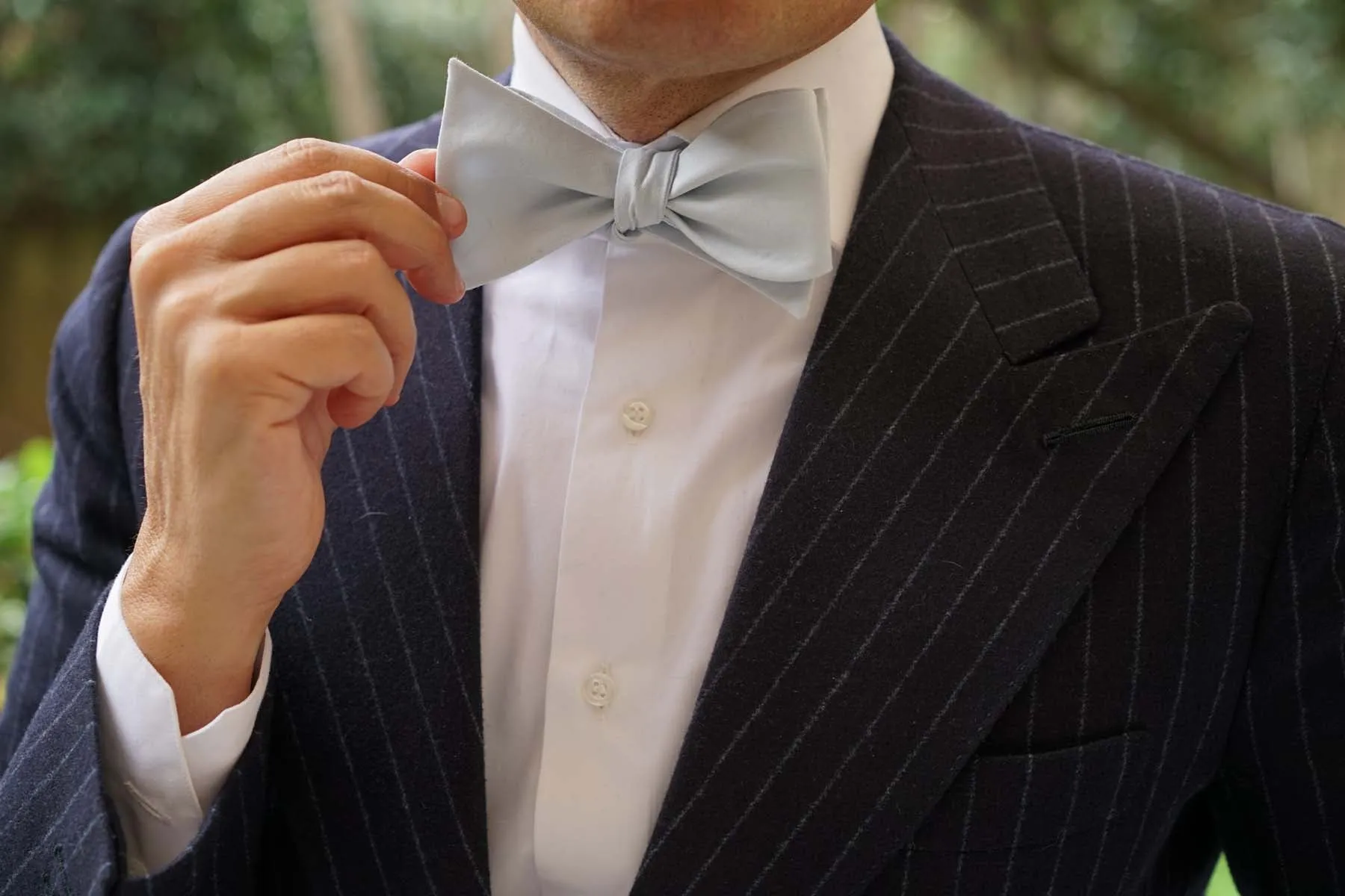 Alice Blue Fabric Bow Tie