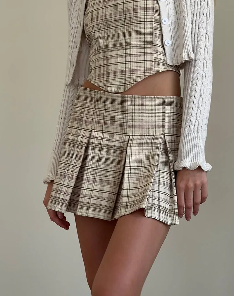 Cream Pastel Check Archie Corset Top