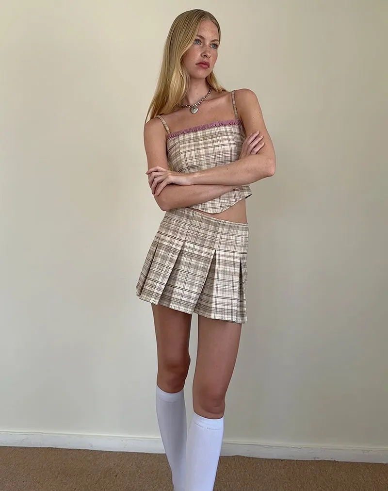 Cream Pastel Check Archie Corset Top