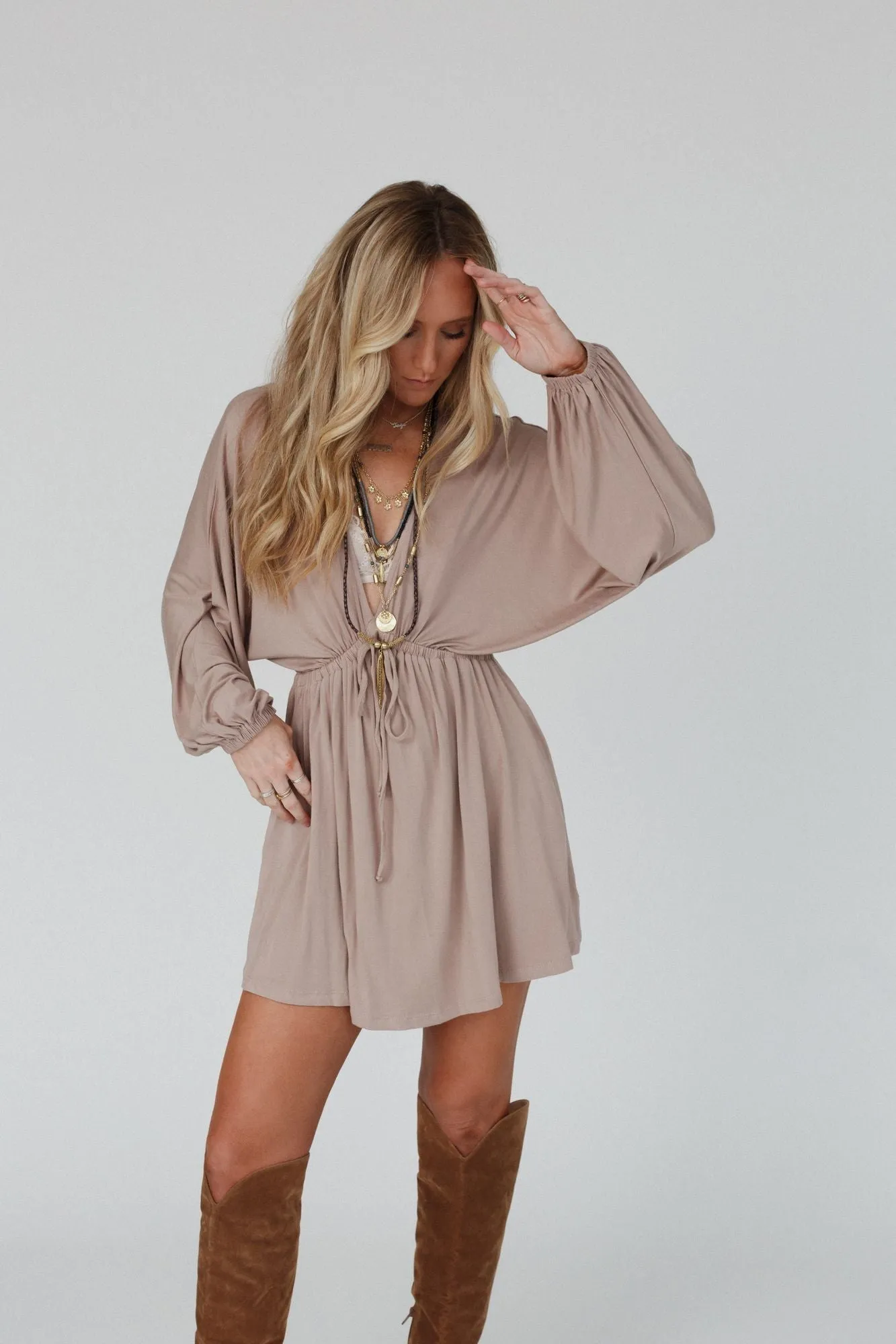 Dark Mocha Long Sleeve Dress Sweet Vacay