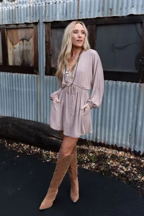 Dark Mocha Long Sleeve Dress Sweet Vacay