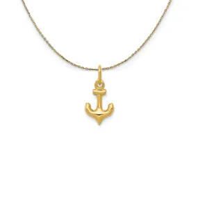 Small Anchor Necklace in 14k Gold