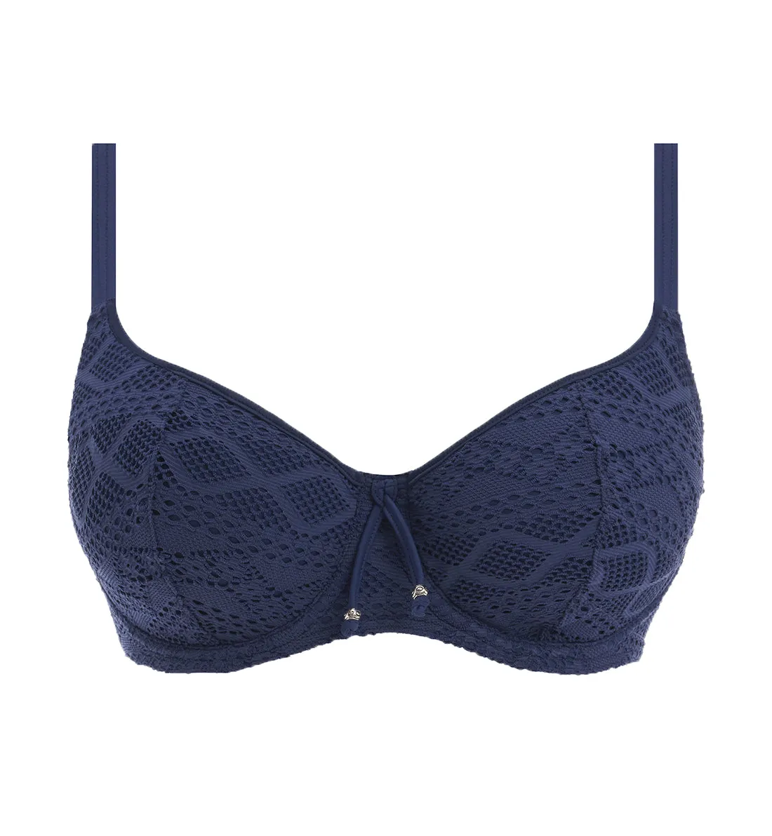 Denim Padded Underwire Crochet Sweetheart Bikini Top by Freya Sundance (3970)