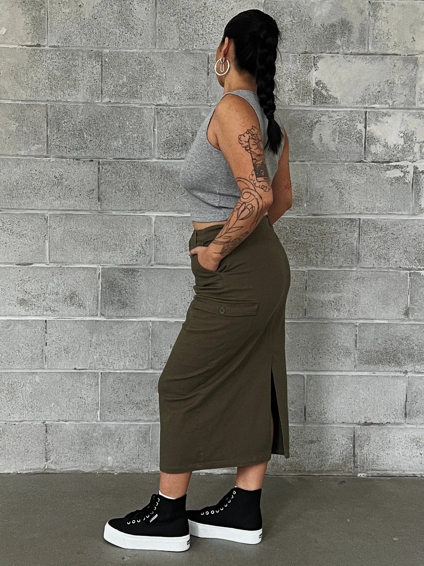 Maxi Skirt with Utility Design by DEX