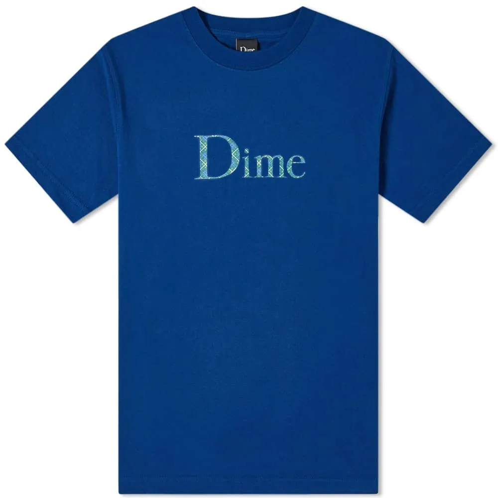 Dime Navy Classic Plaid Logo T-Shirt