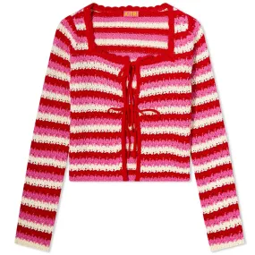 Dionne Knit Cardigan with Pink Stripes by KITRI