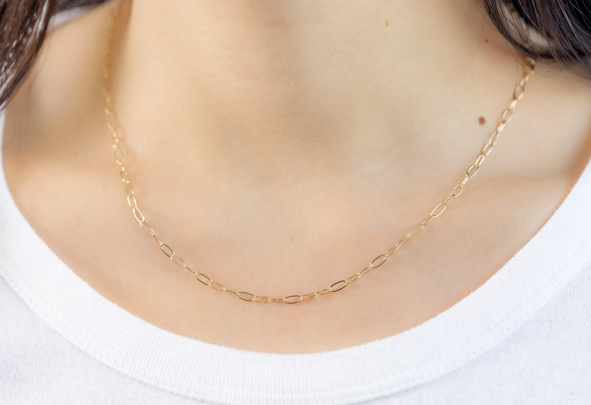 Drawn Cable Chain Charm Necklace