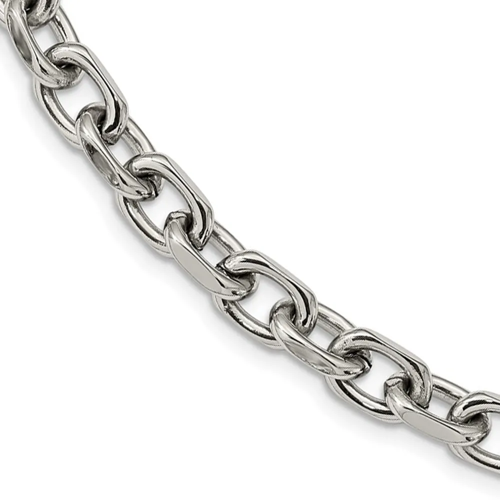 Men's Stainless Steel Oval Cable Chain Necklace 24