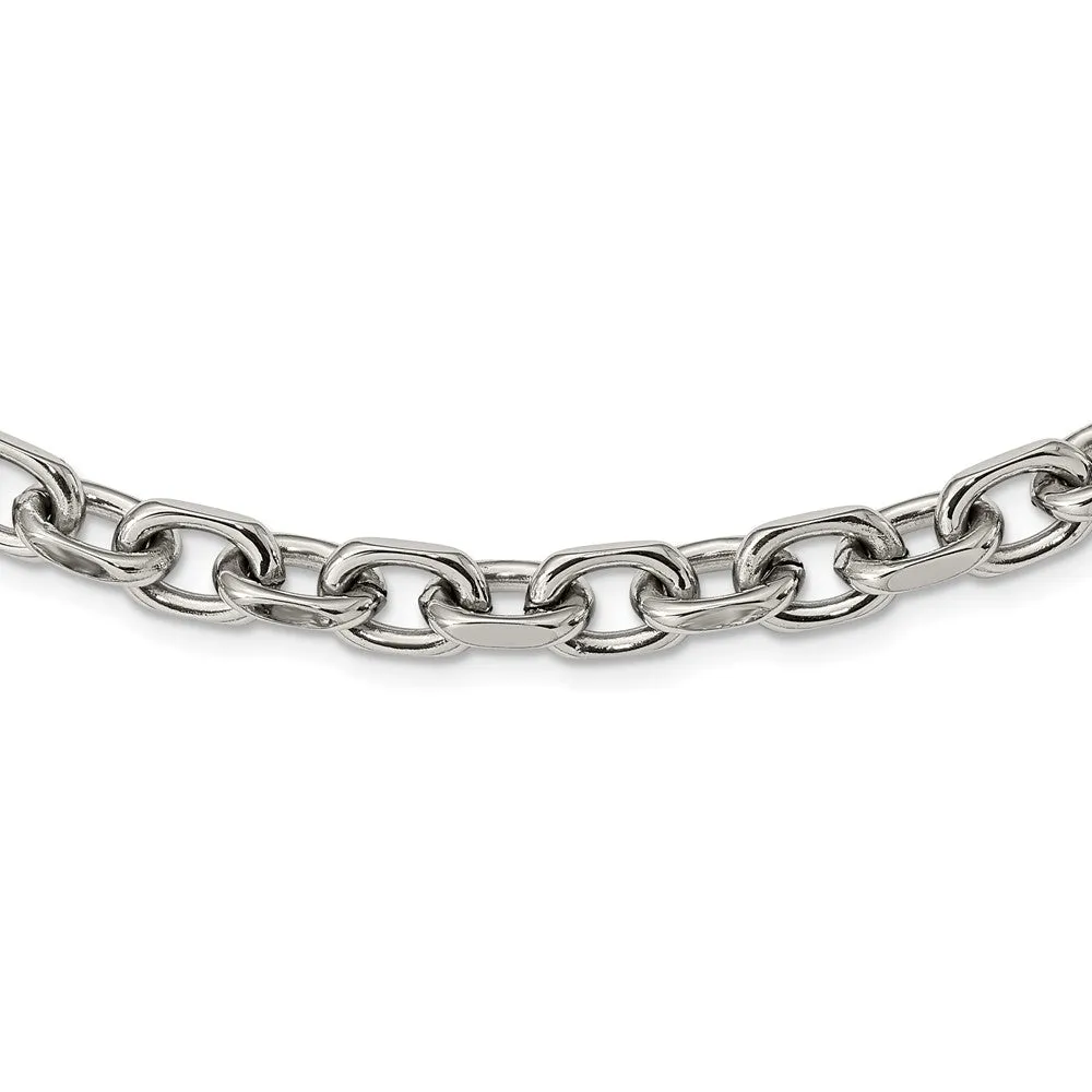 Men's Stainless Steel Oval Cable Chain Necklace 24