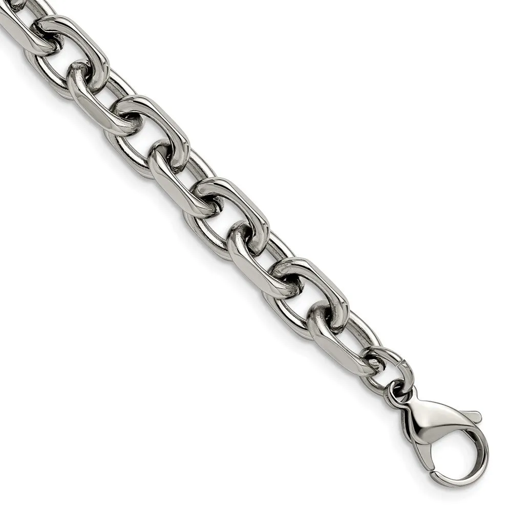 Men's Stainless Steel Oval Cable Chain Necklace 24