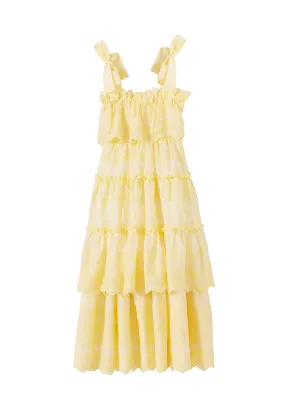 Lemon Juniper Embroidered Maxi Dress