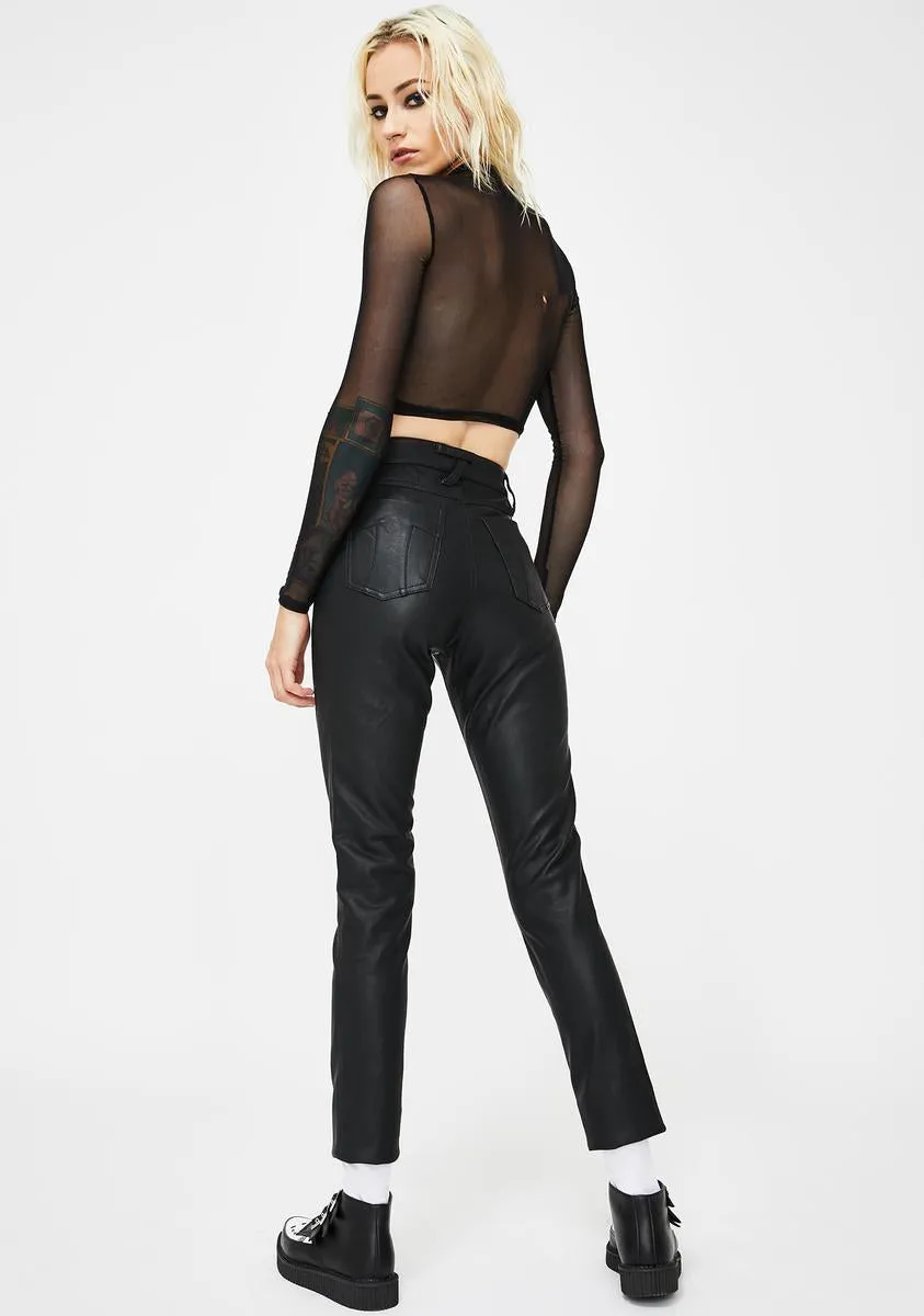 Faux Leather Trousers